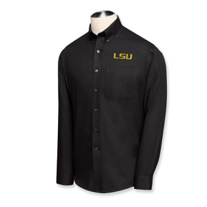 LSU Tigers B&T LS Epic Easy Care Fine Twill Shirt - Black